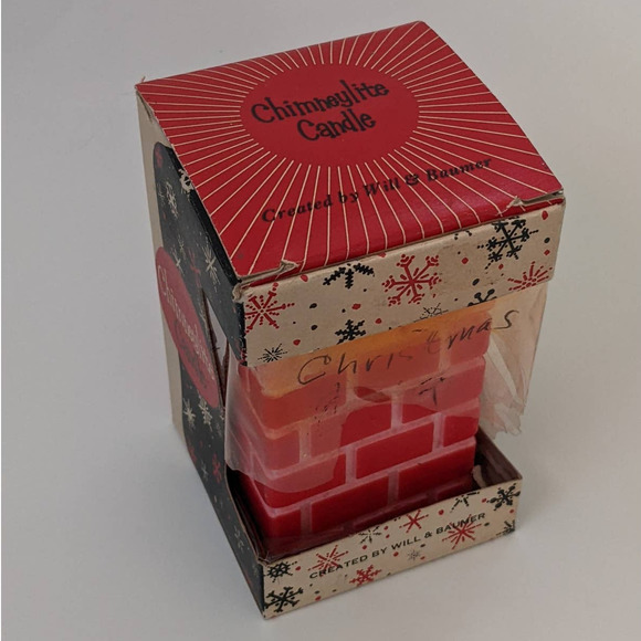Vintage Mid-Century Christmas Candle, Chimneylite Red Brick Chimney, Kitschy 50s - Picture 7 of 10